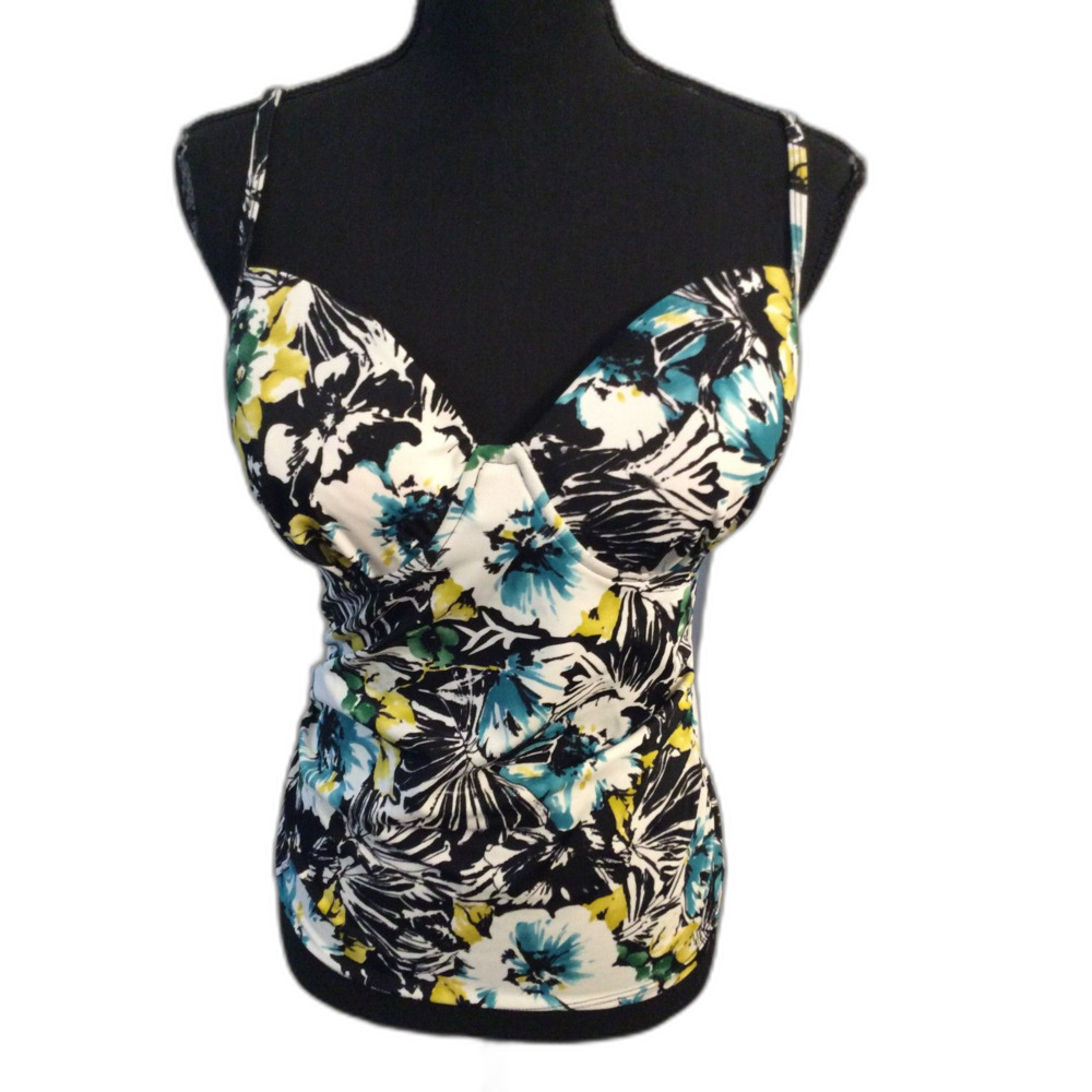 Newport News Swim Tankini Floral Top Size 14